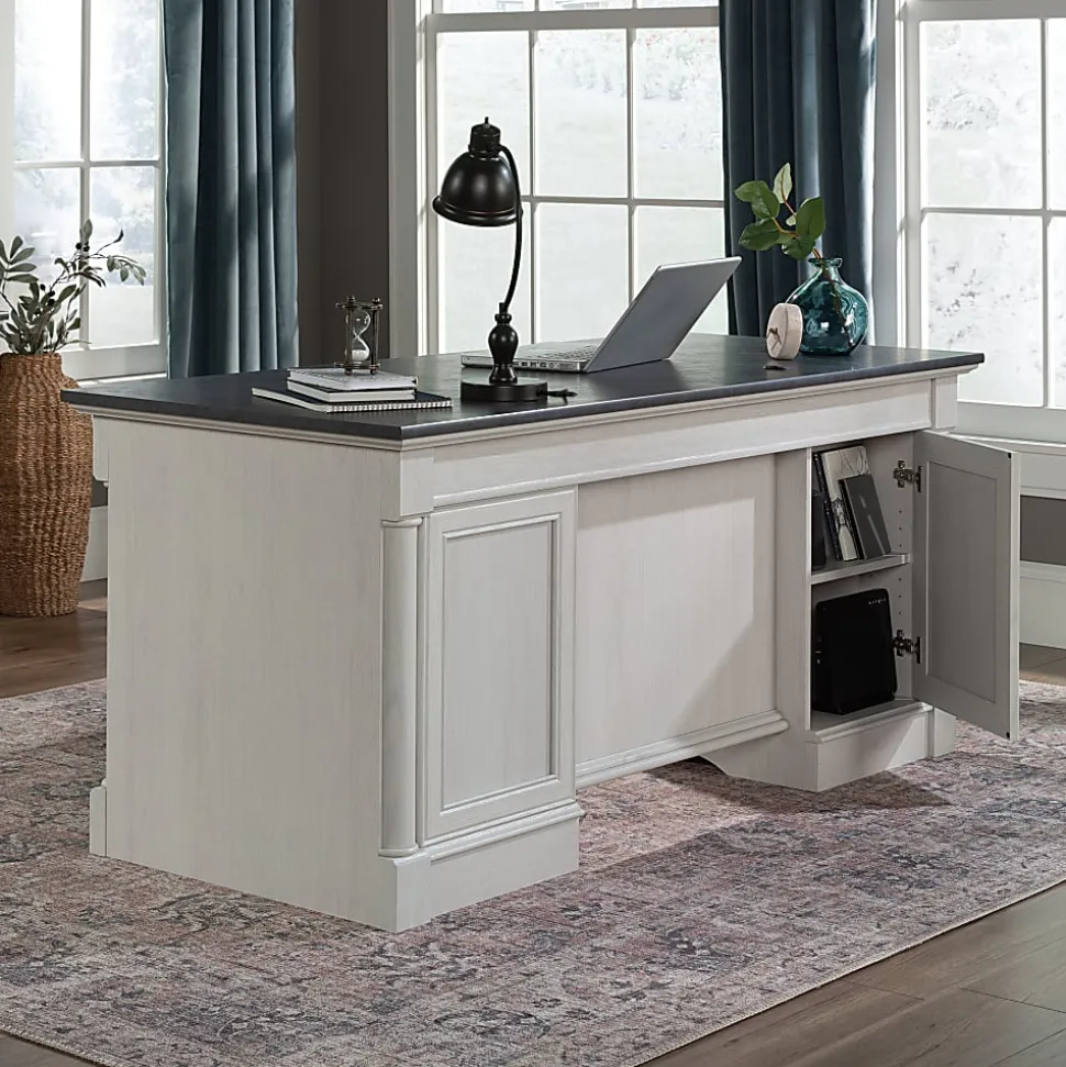 Sauder® Palladia 66"W Executive Computer Desk, Glacier Oak