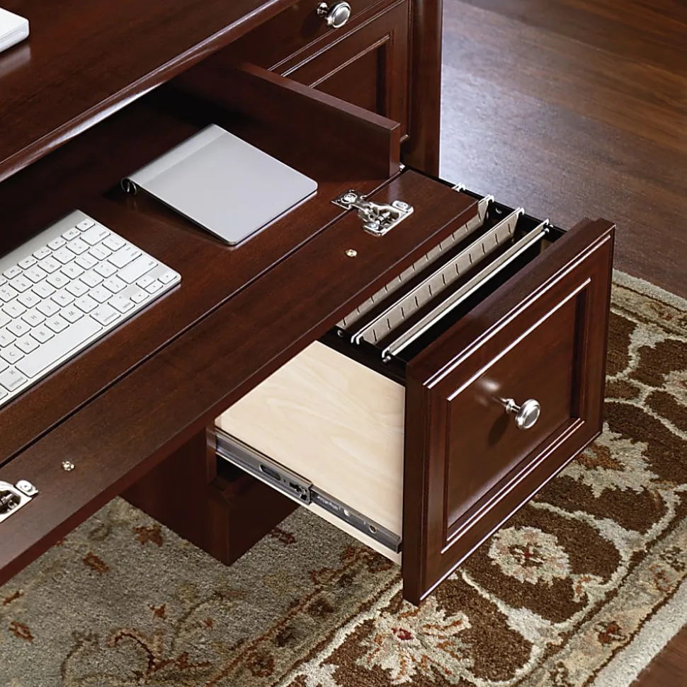 Sauder® Palladia 66"W Executive Computer Desk, Select Cherry
