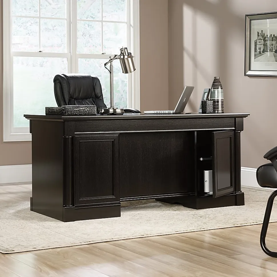 Sauder® Palladia 66"W Executive Computer Desk, Wind Oak