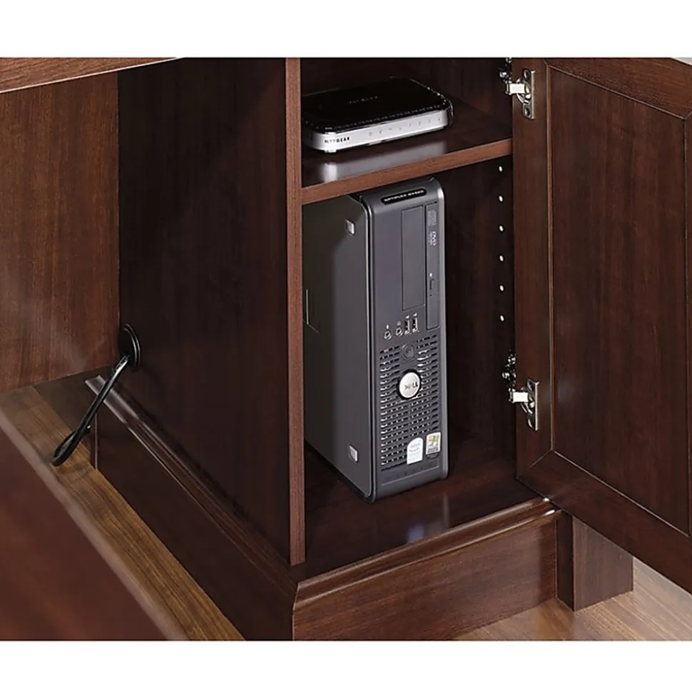Sauder® Palladia 66"W L-Shaped Corner Desk, Select Cherry