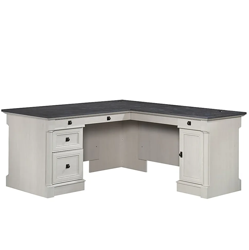 Sauder® Palladia 69”W L-Shaped Corner Desk, Glacier Oak