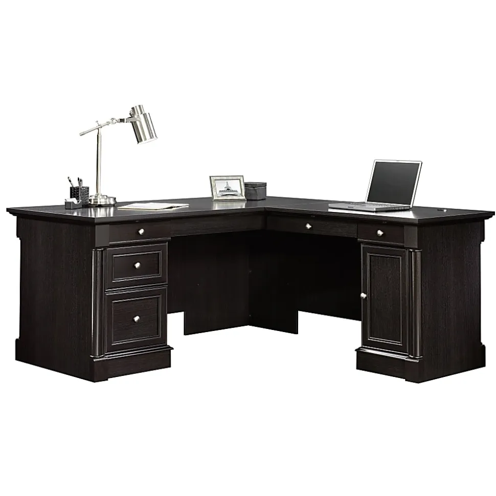 Sauder® Palladia 66"W L-Shaped Corner Desk, Wind Oak
