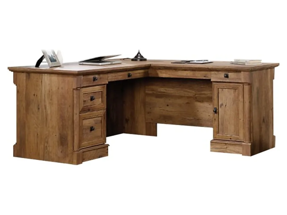 Sauder® Palladia 66"W L-Shaped Corner Desk, Vintage Oak