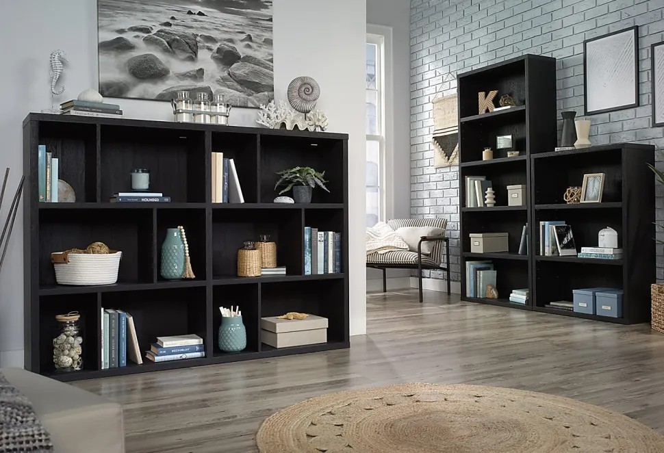 Sauder® Select 45"H 12-Cube Bookcase, Raven Oak