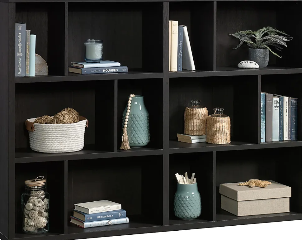 Sauder® Select 45"H 12-Cube Bookcase, Raven Oak