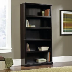 SauderĀ® Select 70"H 5-Shelf Bookcase, Estate Black