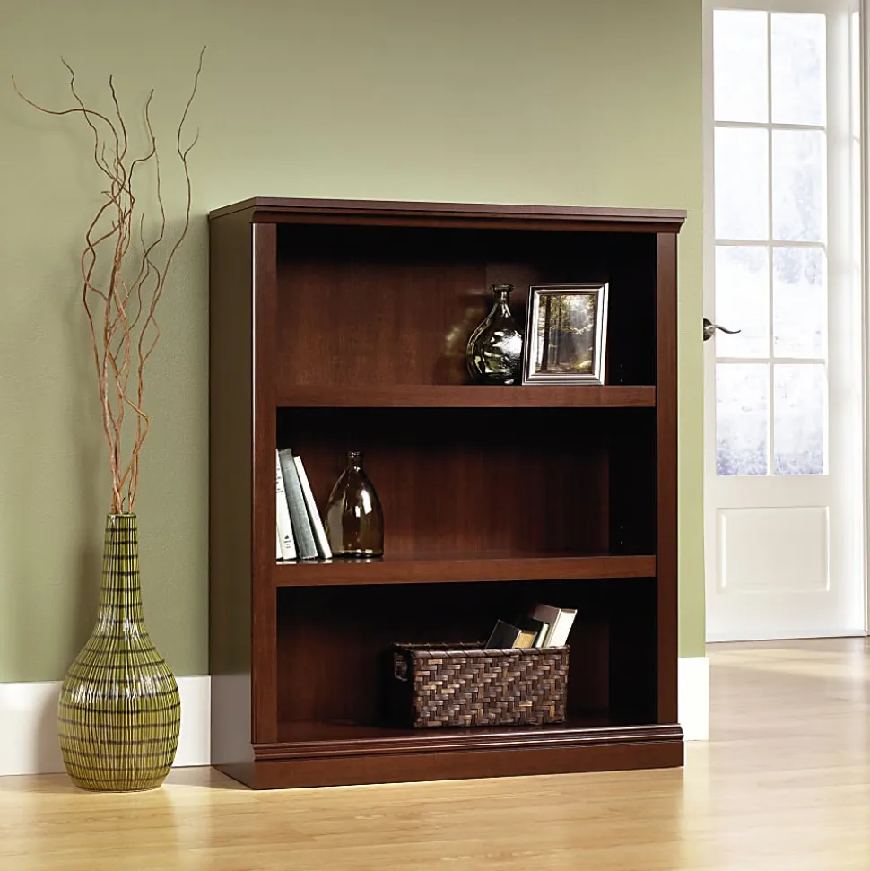 Sauder® Select 43 13/16"H 3-Shelf Transitional Bookcase, Cherry/Medium Finish, Standard Delivery