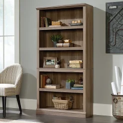Sauder® Select 69 13/16"H 5-Shelf Transitional Bookcase, Oak/Light Finish, Standard Delivery