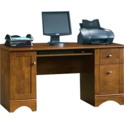 SauderĀ® Select 60"W Double-Pedestal Computer Desk, Brushed Maple