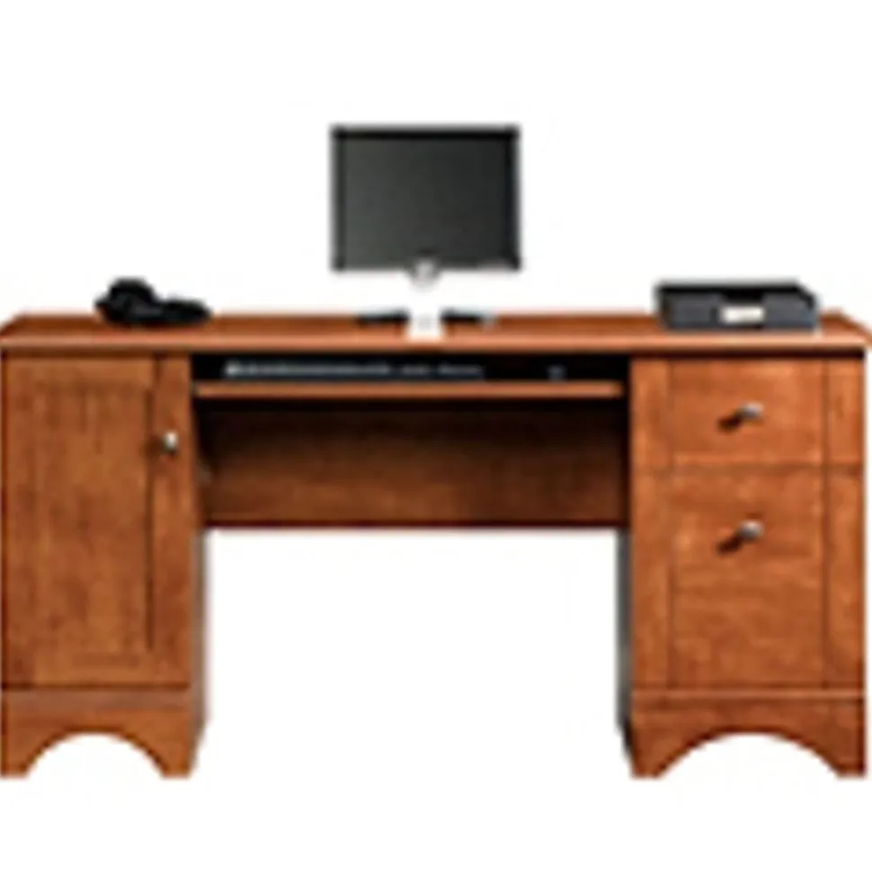 Sauder® Select 60"W Double-Pedestal Computer Desk, Brushed Maple