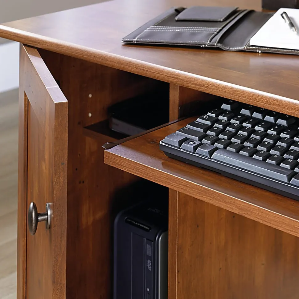 Sauder® Select 60"W Double-Pedestal Computer Desk, Brushed Maple