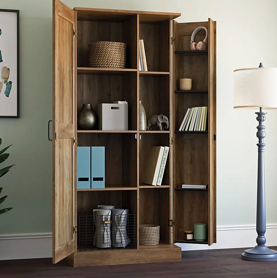 Sauder Select 32"W Storage Cabinet, Rural Pine