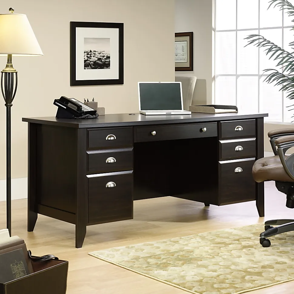 Sauder® Shoal Creek 66"W Executive Computer Desk, Jamocha Wood