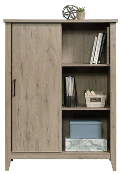Sauder® Summit Station 52"H Bookcase With Sliding Door, Laurel Oak