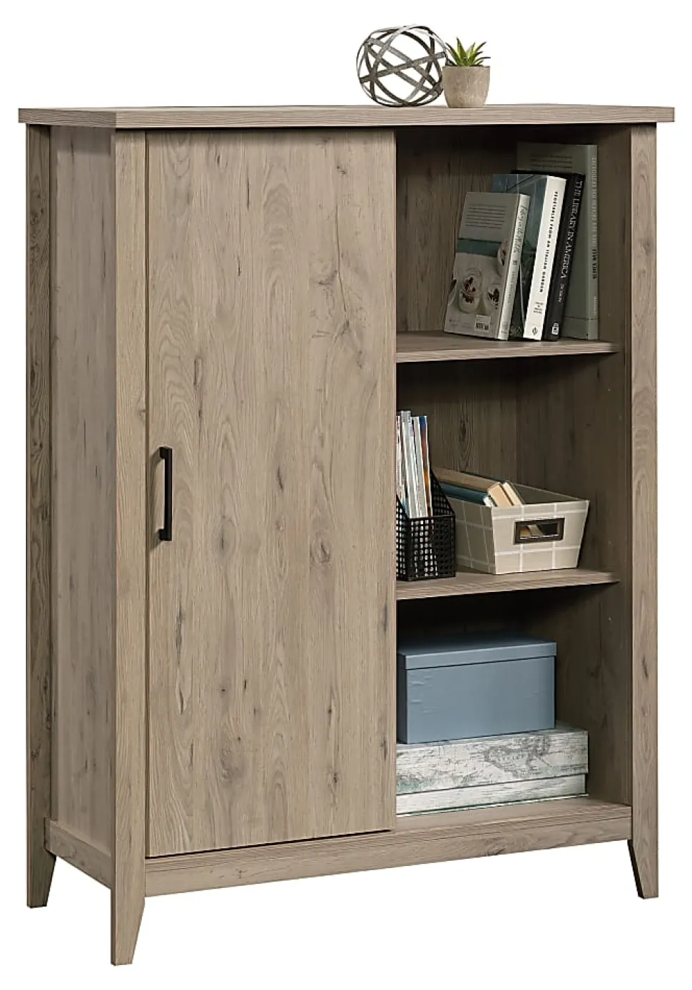 Sauder® Summit Station 52"H Bookcase With Sliding Door, Laurel Oak