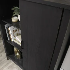 Sauder® Summit Station 52"H Bookcase With Sliding Door, Raven Oak