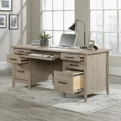 Sauder® Summit Station 66"W Executive Computer Desk, Laurel Oak