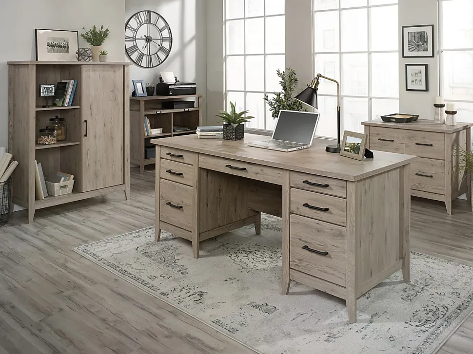 Sauder® Summit Station 66"W Executive Computer Desk, Laurel Oak
