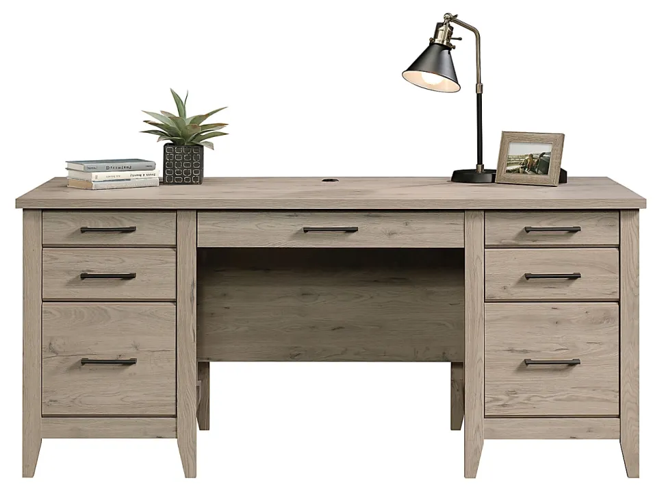 Sauder® Summit Station 66"W Executive Computer Desk, Laurel Oak