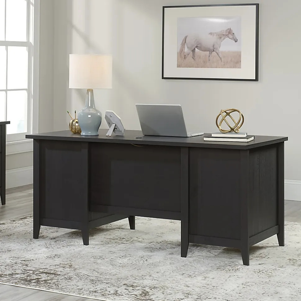 Sauder® Summit Station 66"W Executive Computer Desk, Raven Oak
