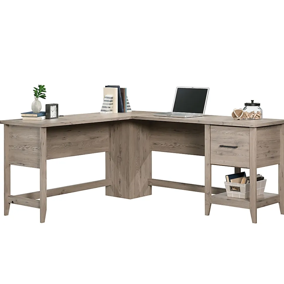 Sauder® Summit Station 59"W L-Shaped Corner Desk, Laurel Oak