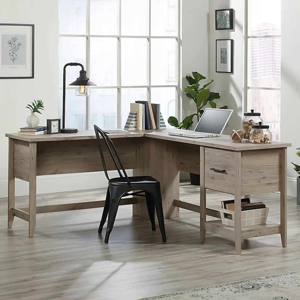Sauder® Summit Station 59"W L-Shaped Corner Desk, Laurel Oak