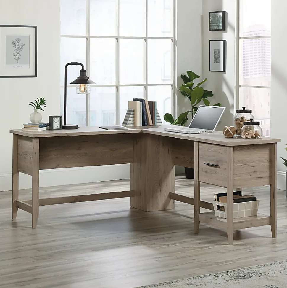 Sauder® Summit Station 59"W L-Shaped Corner Desk, Laurel Oak