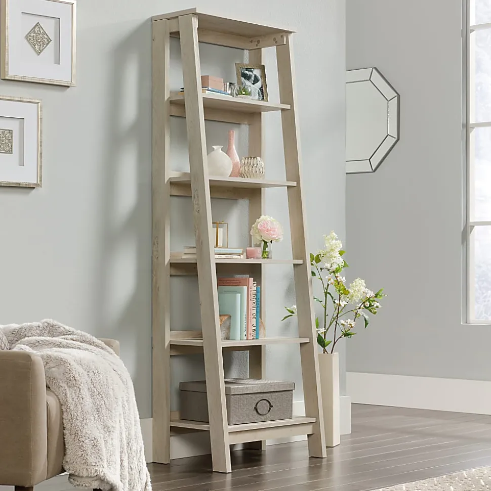 Sauder® Trestle 72"H 5-Shelf Bookcase, Chalked Chestnut