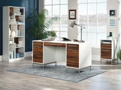 Sauder® Vista Key 72"H 9-Shelf Bookcase, Pearl Oak/Blaze Acacia