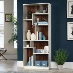 Sauder® Vista Key 72"H 9-Shelf Bookcase, Pearl Oak/Blaze Acacia