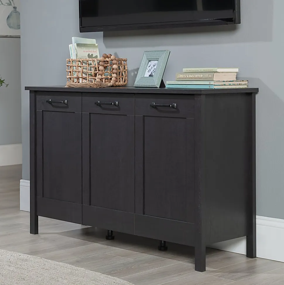 Sauder® 48"W Horizontal Storage Cabinet With 3 Doors, Raven Oak®