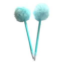 Saxon Imports Fuzz Ball Gel Pen, Medium Point, 0.7 mm, Green Barrel, Black Ink