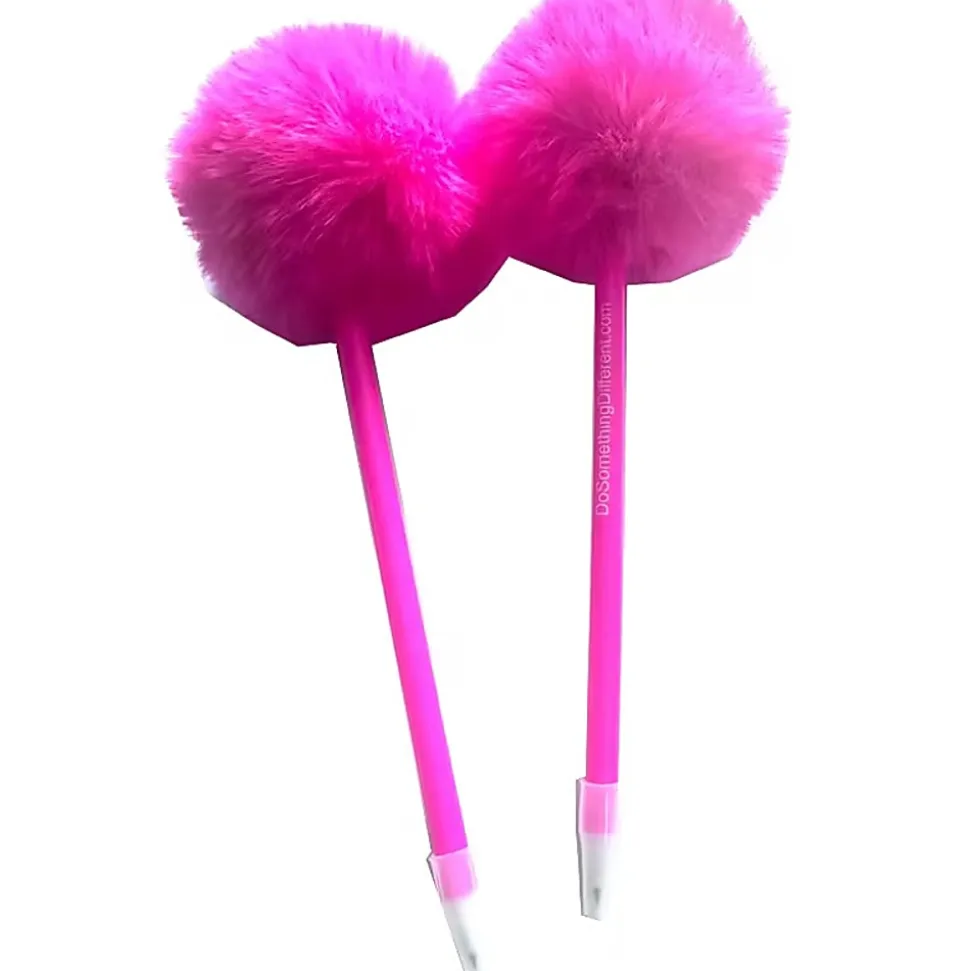 Saxon Imports Fuzz Ball Gel Pen, Medium Point, 0.7 mm, Green Barrel, Black Ink