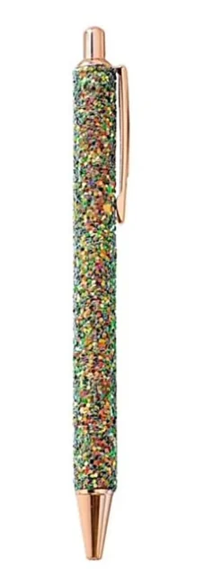 Saxon Imports Glitter Ballpoint Pen, Medium Point, 1.0 mm, Multicolor Barrel, Black Ink