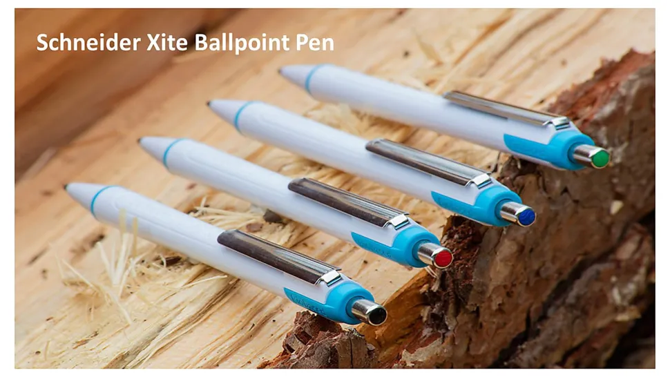 Schneider Slider Xite XB Retractable Ballpoint Pens, Extra-Bold Point, 1.4 mm, White Barrel, Blue Ink, Pack Of 10 Pens