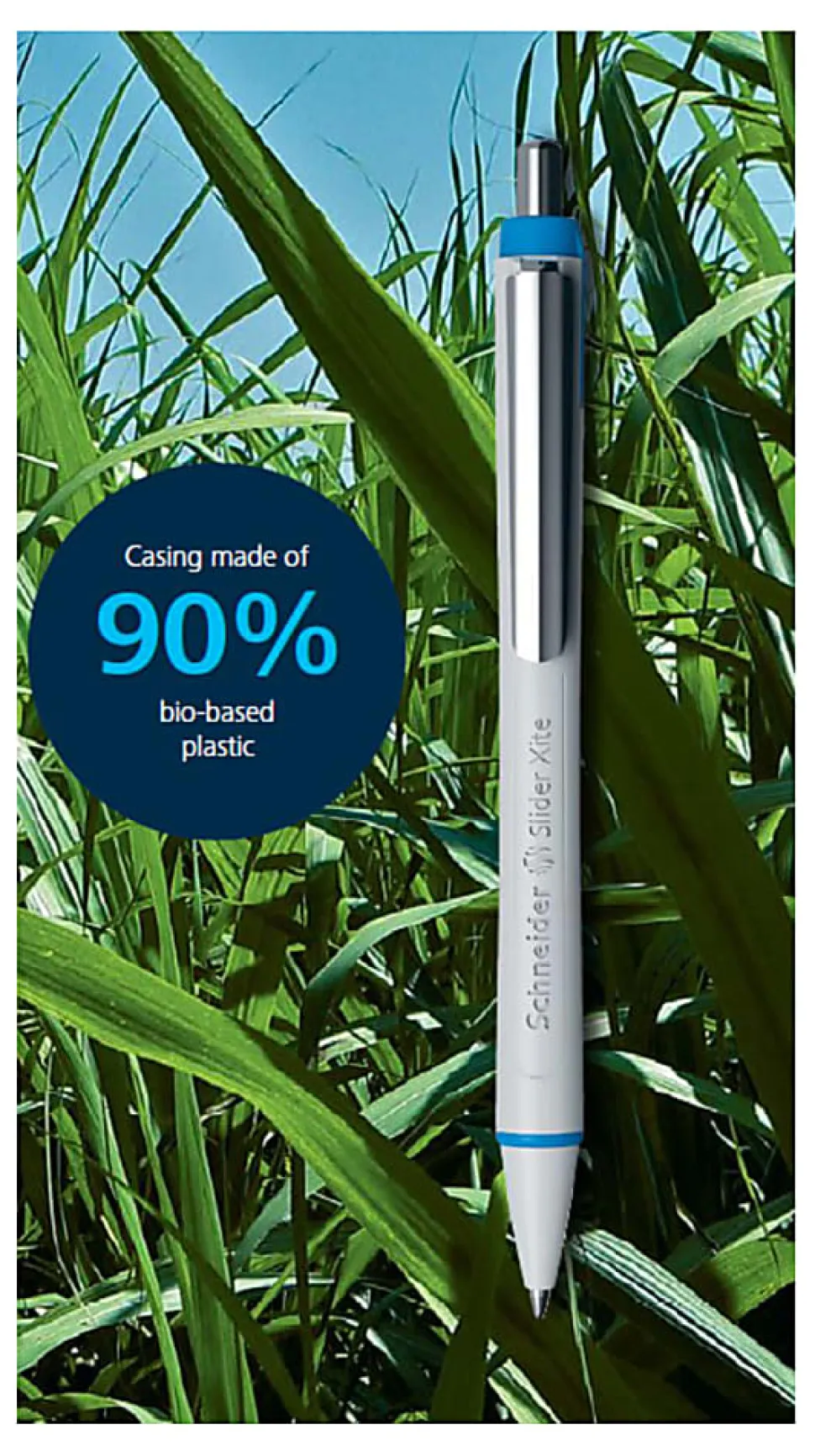 Schneider Slider Xite XB Retractable Ballpoint Pens, Extra-Bold Point, 1.4 mm, White Barrel, Blue Ink, Pack Of 10 Pens