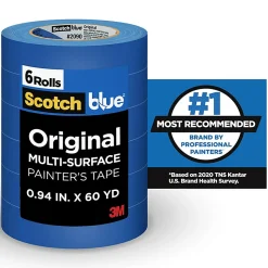Scotch®Blue Original Multi-Surface Painter's Tape, 6 Tape Rolls, 0.94 in x 60 yd, 3