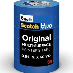 Scotch®Blue Original Multi-Surface Painter's Tape, 6 Tape Rolls, 0.94 in x 60 yd, 3