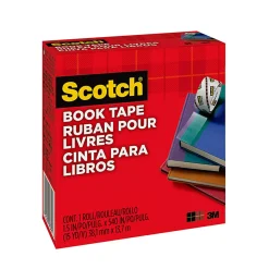 Scotch® Book Tape, 1-1/2 in x 540 in, 1 Tape Roll, Clear, Home Office and School Supplies