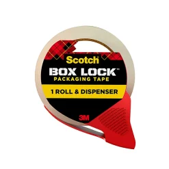 Scotch® Box Lock Packing Tape, 1-15/16" x 38-1/4 Yd, Clear