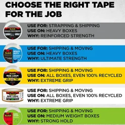Scotch® Box Lock Paper Packaging Tape, Permanent, 1.88 in x 25 yd