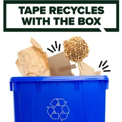 Scotch® Box Lock Paper Packaging Tape, Permanent, 1.88 in x 25 yd