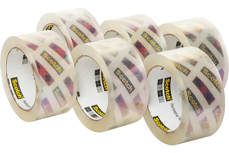 Scotch® Box Lock Shipping Packing Tape, 1-15/16" x 38.2 Yd, Clear, Pack Of 6 Rolls