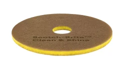 Scotch-Brite™ Clean & Shine Floor Pads, 14", Yellow/Gold, Case Of 5