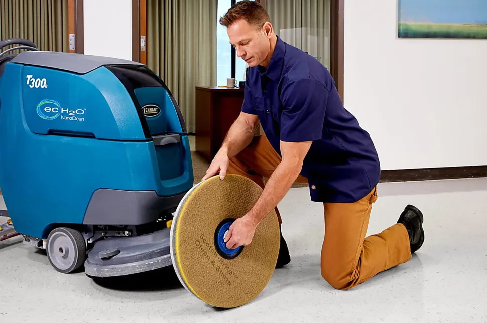 Scotch-Brite™ Clean & Shine Floor Pads, 17", Yellow/Gold, Case Of 5