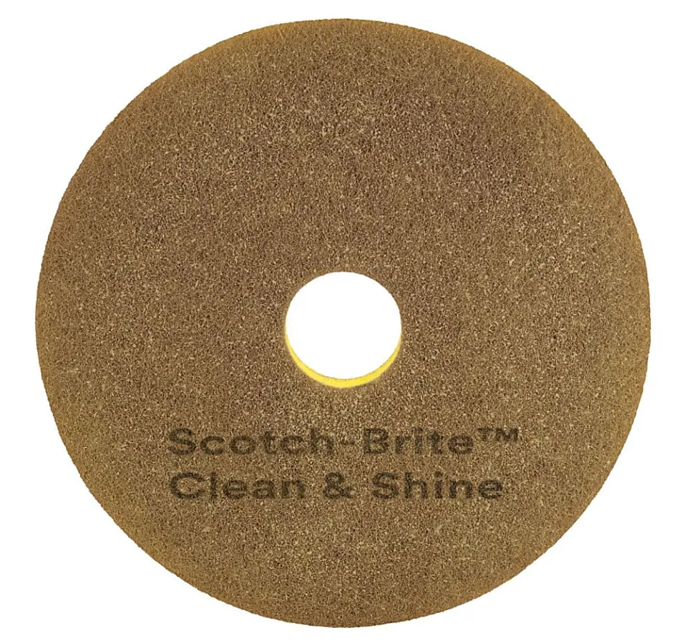 Scotch-Brite™ Clean & Shine Floor Pads, 16", Yellow/Gold, Case Of 5