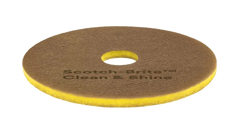 Scotch-Brite™ Clean & Shine Floor Pads, 16", Yellow/Gold, Case Of 5