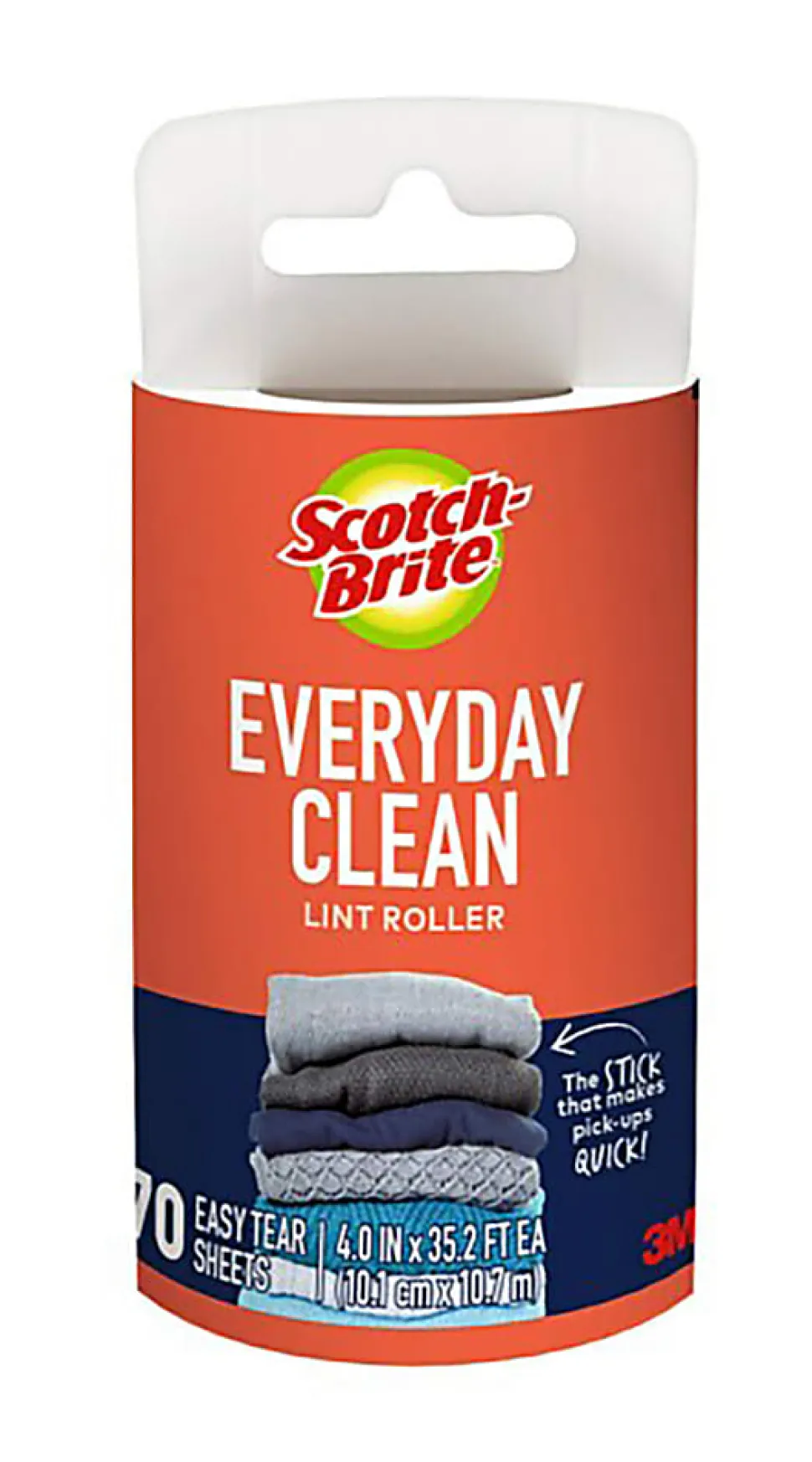 Scotch-Brite™ Everyday Clean Lint Roller Refill, 4 in., 1 Pack, 70 Adhesive Sheets Total, Versatile Lint Removers for Daily Cleaning and Clothes