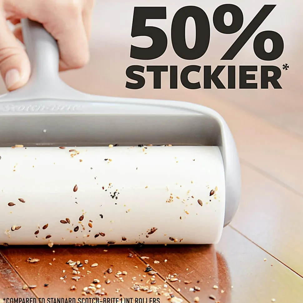 Scotch-Brite™ Extreme Clean Large Lint Roller, 1 Pack, 60 Adhesive Sheets Total, 50% Stickier, Heavy Duty for Removing Debris and Pet Hair on Clothes