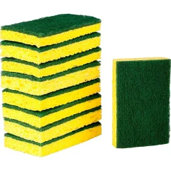 Scotch-Brite™ Heavy-Duty Scrub Sponges, Green/Yellow, Pack Of 9
